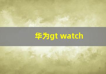 华为gt watch